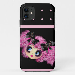 Kawaii Girl PinkyP zwarte roze harten iPhone 11 Hoesje