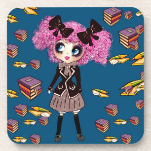 Kawaii Girl Student Gifts met PinkyP Onderzetter