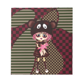 Kawaii Girl waarom zo triest? Kookkind met beer Notitieblok