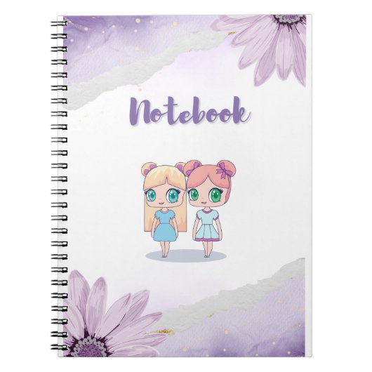 Kawaii Girls: Spiral Notitieboek voor kinderen (Voorkant)