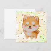 Kawaii glimlachend Cartoon-stijl Shiba Inu (Voorkant / Achterkant)