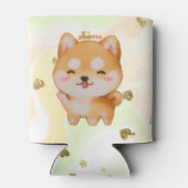 Kawaii glimlachend Cartoon-stijl Shiba Inu Blikjeskoeler (Achterkant)