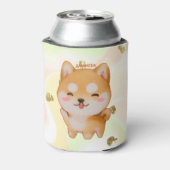 Kawaii glimlachend Cartoon-stijl Shiba Inu Blikjeskoeler (Blikje Achterkant)