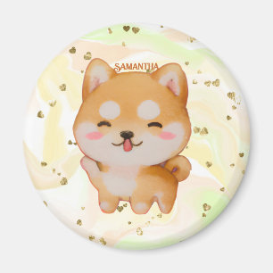 Kawaii glimlachend Cartoon-stijl Shiba Inu Magneet