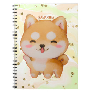 Kawaii glimlachend Cartoon-stijl Shiba Inu Notitieboek