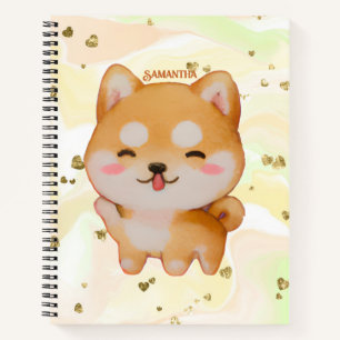 Kawaii glimlachend Cartoon-stijl Shiba Inu Notitieboek