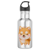 Kawaii glimlachend Cartoon-stijl Shiba Inu Waterfles (Voorkant)