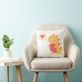 Kawaii glimlachend Dino over liefde Kussen (Stoel)