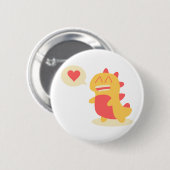 Kawaii glimlachend Dino over liefde Ronde Button 5,7 Cm (Voorkant /achterkant)