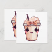 Kawaii Glimlachende Frappe (Voorkant / Achterkant)