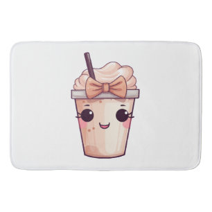 Kawaii Glimlachende Frappe Badmat