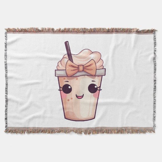 Kawaii Glimlachende Frappe Deken (Voorkant)