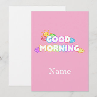 Kawaii Goedemorgen Zon & Regenboog Wolken Kaart