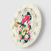 Kawaii Gold Bow en Flowers Matryoshka Grote Klok (Hoek)