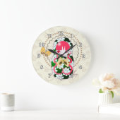 Kawaii Gold Bow en Flowers Matryoshka Grote Klok (Huis)