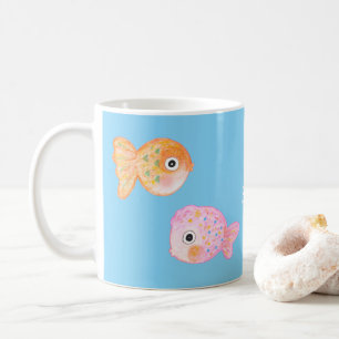 Kawaii Goldfish Cute grappige fish Eigen naam Koffiemok