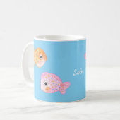 Kawaii Goldfish Cute grappige fish Eigen naam Koffiemok (Voorkant links)
