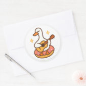 Kawaii Goose Playing Guitar Sticker (Envelop)