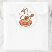Kawaii Goose Playing Guitar Sticker (Tas)