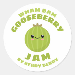 Kawaii Gooseberry Jam Ronde Sticker