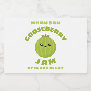 Kawaii Gooseberry Jam Voedselcontainer Etiket