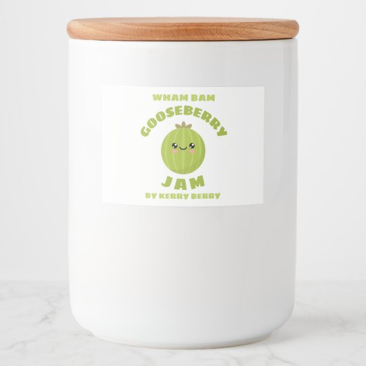 Kawaii Gooseberry Jam Voedselcontainer Etiket (Voorkant)