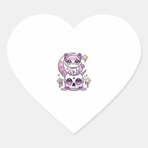 Kawaii Gothic Cat Pastel Gothic Gothic Cat _4 Hart Sticker