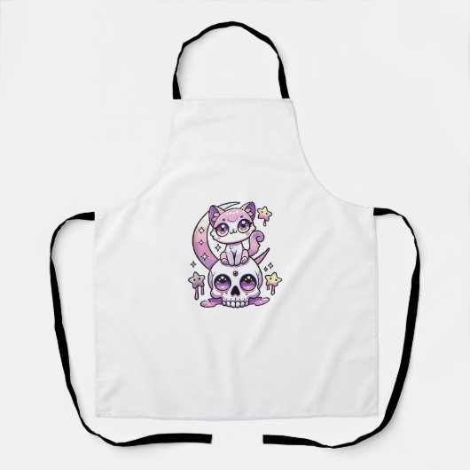 Kawaii Gothic Cat Pastel Gothic Gothic Cat _4 Schort (Voorkant)