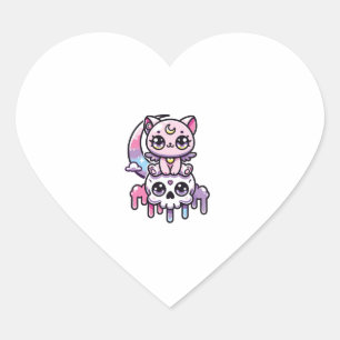 Kawaii Gothic Cat Pastel Gothic Gothic Cat Hart Sticker