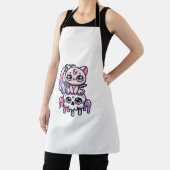 Kawaii Gothic Cat Pastel Gothic Gothic Cat Schort (Insitu)