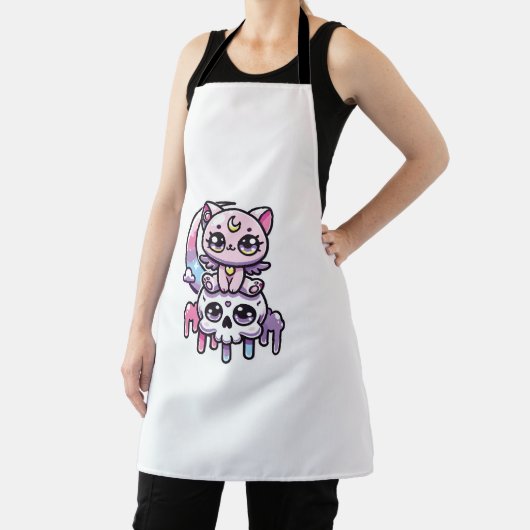 Kawaii Gothic Cat Pastel Gothic Gothic Cat Schort (Insitu)