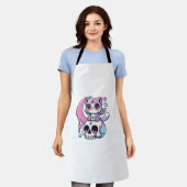 Kawaii Gothic Cat Pastel Gothic Gothic Cat Schort (Gedragen)