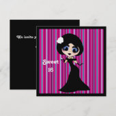 Kawaii Gothic Lolita ArtDeco girl Kaart (Voorkant / Achterkant)