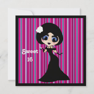 Kawaii Gothic Lolita ArtDeco girl Kaart