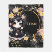 Kawaii Gothic Meisje Custom Decor Gift Gothic Meis Fleece Deken (Voorkant)
