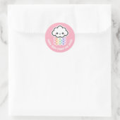 Kawaii Gothic regenboog regenwolk Ronde Sticker (Tas)
