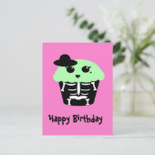 Kawaii gothic Skelet Halloween Suiker Schedel Cupc Briefkaart (Staand voorkant)