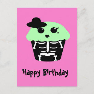 Kawaii gothic Skelet Halloween Suiker Schedel Cupc Briefkaart