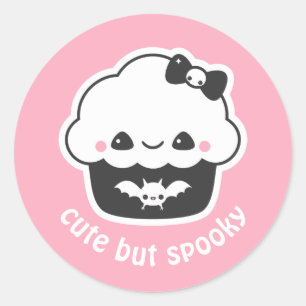 Kawaii Gothic Spooky Schattige Cupcake Ronde Sticker