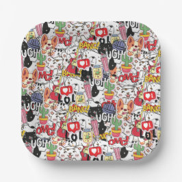kawaii grappig huisdierontwerp - schattig dierenvr papieren bordje