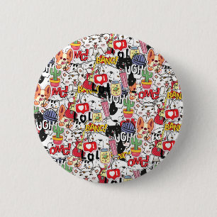 kawaii grappig huisdierontwerp - schattig dierenvr ronde button 5,7 cm