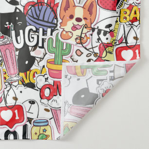 kawaii grappig huisdierontwerp - schattig dierenvr wandkleed
