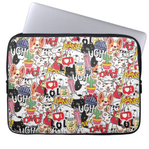 kawaii grappig huisdierontwerp - schattige dierenl laptop sleeve