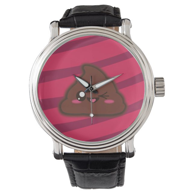 Kawaii grappig poep horloge (Voorkant)