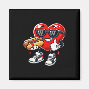 Kawaii Grappige Hart Eet Hot Dog Valentijn Februar Magneet