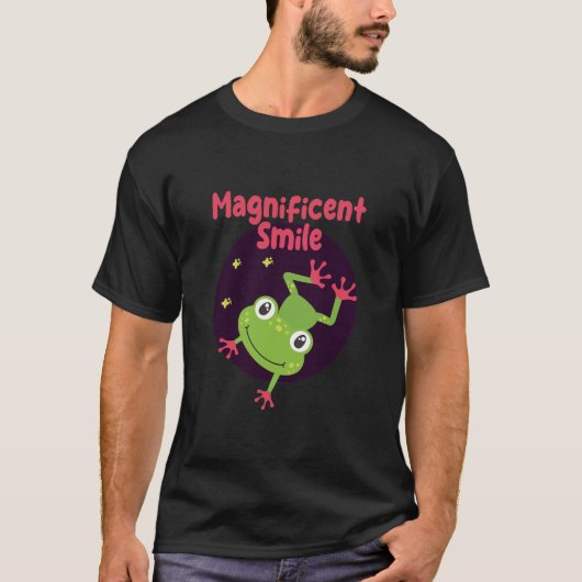 Kawaii grappige kikker glimlachend t-shirt (Voorkant)