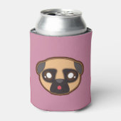 Kawaii grappige pug fles koeler (Blikje Voorkant)
