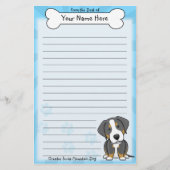 Kawaii Greater Swiss Mountain Dog Stationery Briefpapier (Voorkant)