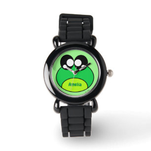 Kawaii Green Frog Cute Horloge