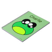 Kawaii Green Frog Cute Notitieboek (Linkerzijde)